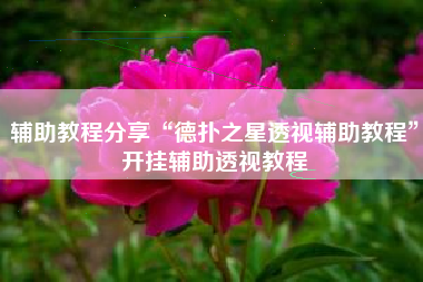 辅助教程分享“德扑之星透视辅助教程”开挂辅助透视教程