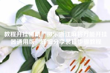 教程开挂辅助“微乐浙江麻将万能开挂器通用版	”详细分享装挂步骤教程