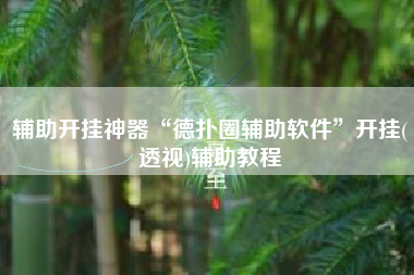 辅助开挂神器“德扑圈辅助软件	”开挂(透视)辅助教程