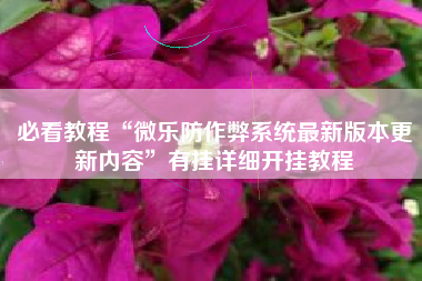 必看教程“微乐防作弊系统最新版本更新内容”有挂详细开挂教程