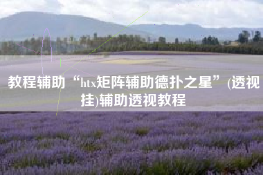 教程辅助“htx矩阵辅助德扑之星”(透视挂)辅助透视教程