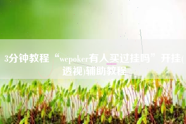 3分钟教程“wepoker有人买过挂吗”开挂(透视)辅助教程