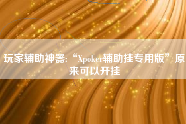 玩家辅助神器:“Xpoker辅助挂专用版”原来可以开挂