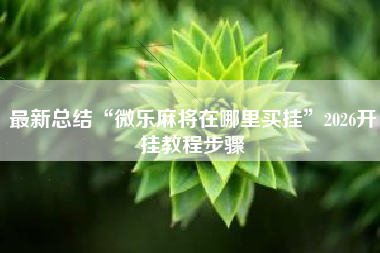 最新总结“微乐麻将在哪里买挂”2026开挂教程步骤