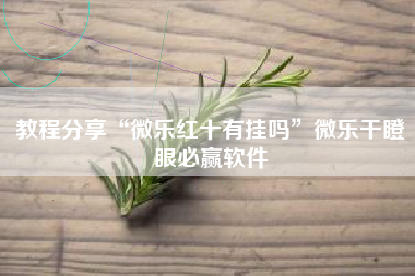 教程分享“微乐红十有挂吗	”微乐干瞪眼必赢软件