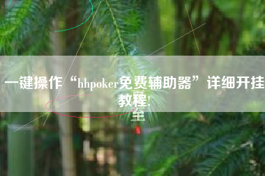 一键操作“hhpoker免费辅助器	”详细开挂教程!