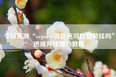 今日实测“wepoker微扑克可以安装挂吗”透视开挂辅助教程