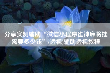 分享实测辅助“微信小程序雀神麻将挂需要多少钱”(透视)辅助透视教程