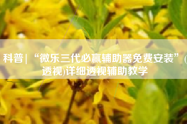 科普|“微乐三代必赢辅助器免费安装	”(透视)详细透视辅助教学