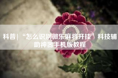 科普|“怎么识别微乐麻将开挂”科技辅助神器手机版教程