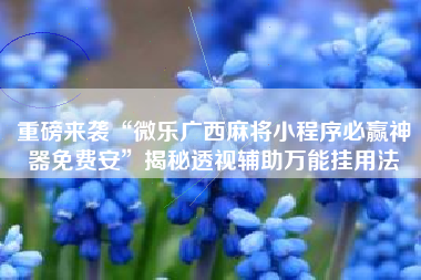 重磅来袭“微乐广西麻将小程序必赢神器免费安	”揭秘透视辅助万能挂用法