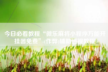 今日必看教程“微乐麻将小程序万能开挂器免费	”(作弊)辅助透视教程