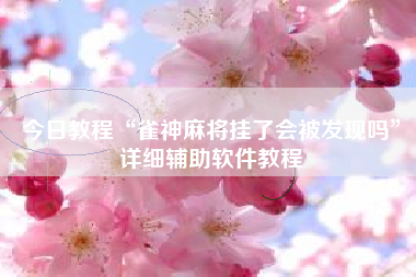 今日教程“雀神麻将挂了会被发现吗”详细辅助软件教程