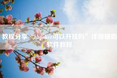 教程分享“hhpoker可以开挂吗”详细辅助软件教程