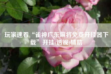 玩家速看“雀神广东麻将免费开挂器下载	”开挂(透视)辅助