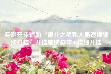 实测开挂辅助“德扑之星私人局透视辅助开挂”开挂辅助脚本+详细开挂