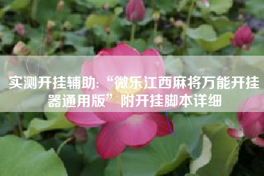 实测开挂辅助:“微乐江西麻将万能开挂器通用版”附开挂脚本详细