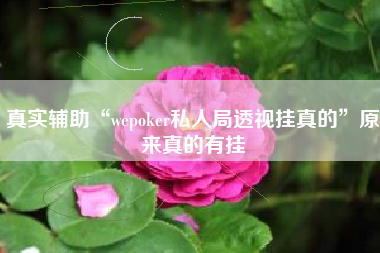 真实辅助“wepoker私人局透视挂真的”原来真的有挂