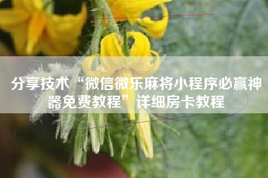 分享技术“微信微乐麻将小程序必赢神器免费教程”详细房卡教程