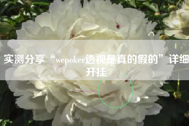 实测分享“wepoker透视是真的假的”详细开挂