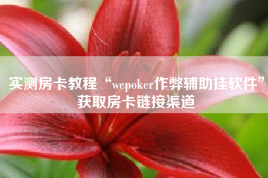实测房卡教程“wepoker作弊辅助挂软件	”获取房卡链接渠道
