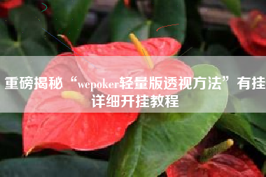 重磅揭秘“wepoker轻量版透视方法	”有挂详细开挂教程