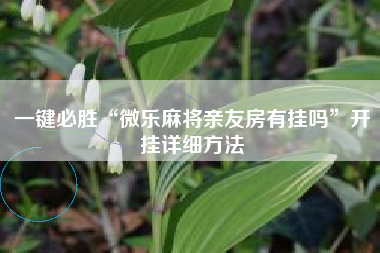 一键必胜“微乐麻将亲友房有挂吗”开挂详细方法