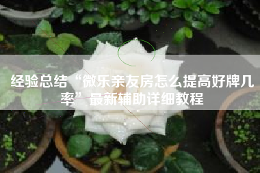 经验总结“微乐亲友房怎么提高好牌几率”最新辅助详细教程