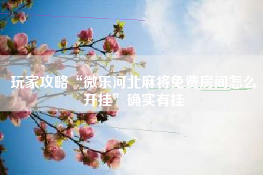 玩家攻略“微乐河北麻将免费房间怎么开挂	”确实有挂