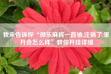 我来告诉你“微乐麻将一直输,注销了,重开会怎么样”教你开挂详细