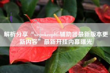 解析分享“wepokerplus辅助器最新版本更新内容	”最新开挂内幕曝光