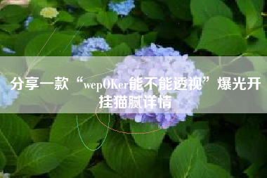 分享一款“wepOKer能不能透视	”爆光开挂猫腻详情