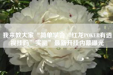 我来教大家“简单学会“红龙POKER有透视挂吗”实测”最新开挂内幕曝光