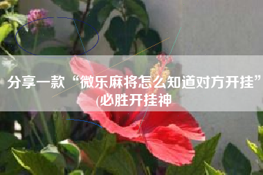 分享一款“微乐麻将怎么知道对方开挂”(必胜开挂神