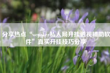 分享热点“wepoker私人局开挂透视辅助软件”真实开挂技巧分享