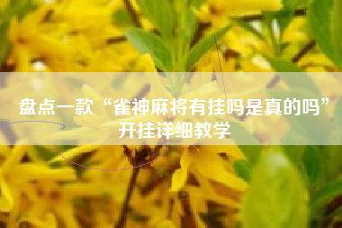 盘点一款“雀神麻将有挂吗是真的吗	”开挂详细教学