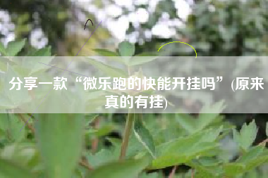 分享一款“微乐跑的快能开挂吗	”(原来真的有挂)
