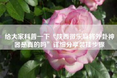 给大家科普一下“陕西微乐麻将外卦神器是真的吗	”详细分享装挂步骤