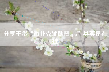 分享干货“微扑克辅助器app	”其实是有挂