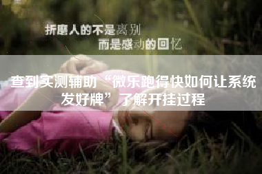 查到实测辅助“微乐跑得快如何让系统发好牌”了解开挂过程