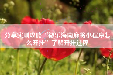 分享实测攻略“微乐海南麻将小程序怎么开挂	”了解开挂过程