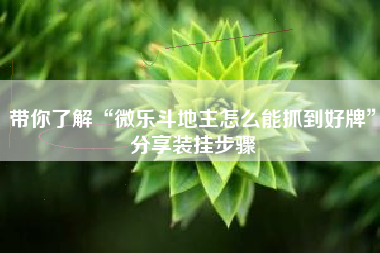 带你了解“微乐斗地主怎么能抓到好牌	”分享装挂步骤