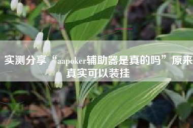 实测分享“aapoker辅助器是真的吗	”原来真实可以装挂